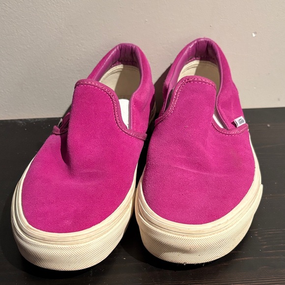Vans Fuchsia Suede Slip-On Shoes never worn outside - Picture 1 of 5